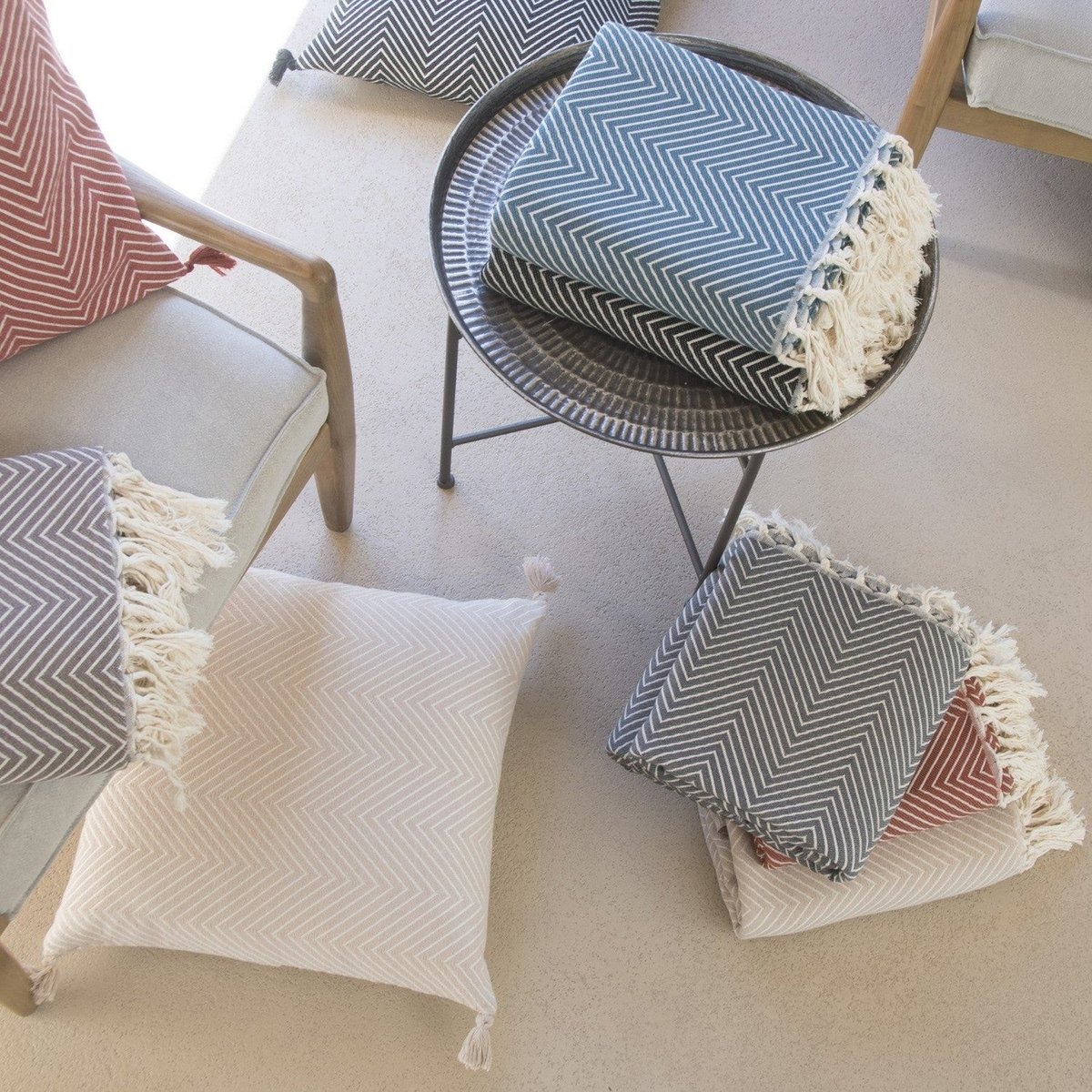 Plaid à motifs géométriques 